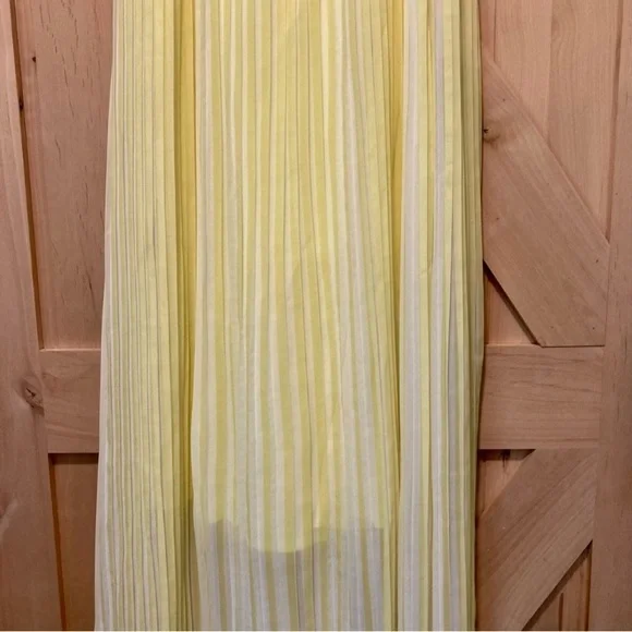 Thalia Sodi San Juan Lemon Yellow Pleated Maxi Dress Small NWT Lined - Picture 9 of 16